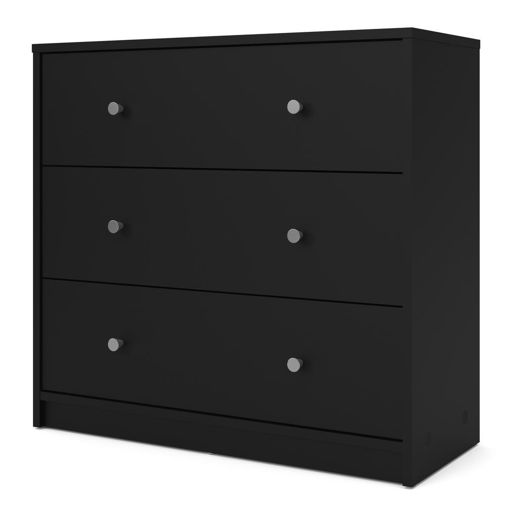 Portland 3 Drawer Chest, Black. Picture 1