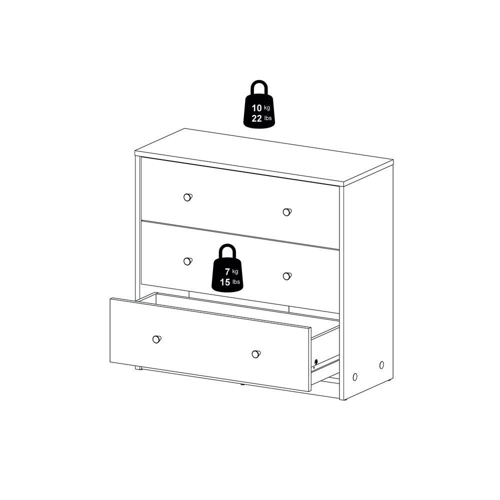 Portland 3 Drawer Chest, Black. Picture 9