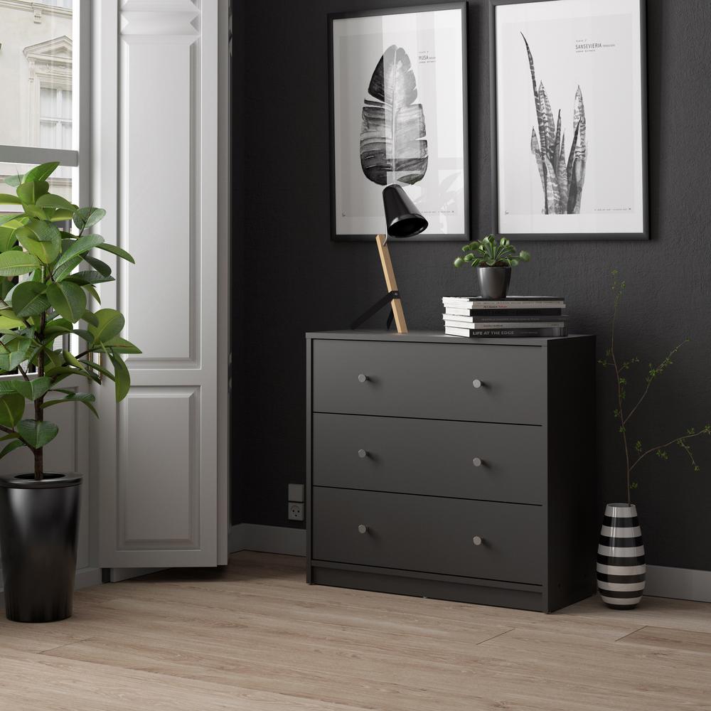 Portland 3 Drawer Chest, Black. Picture 14