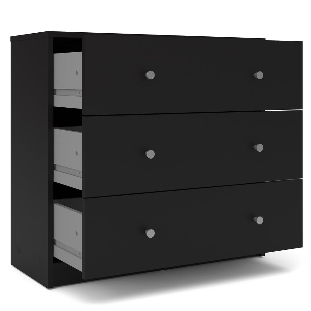 Portland 3 Drawer Chest, Black. Picture 4