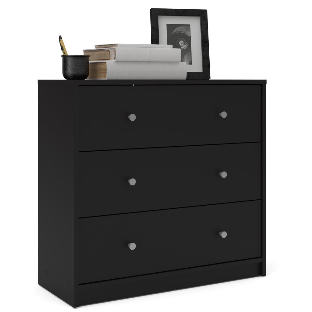 Portland 3 Drawer Chest, Black. Picture 12