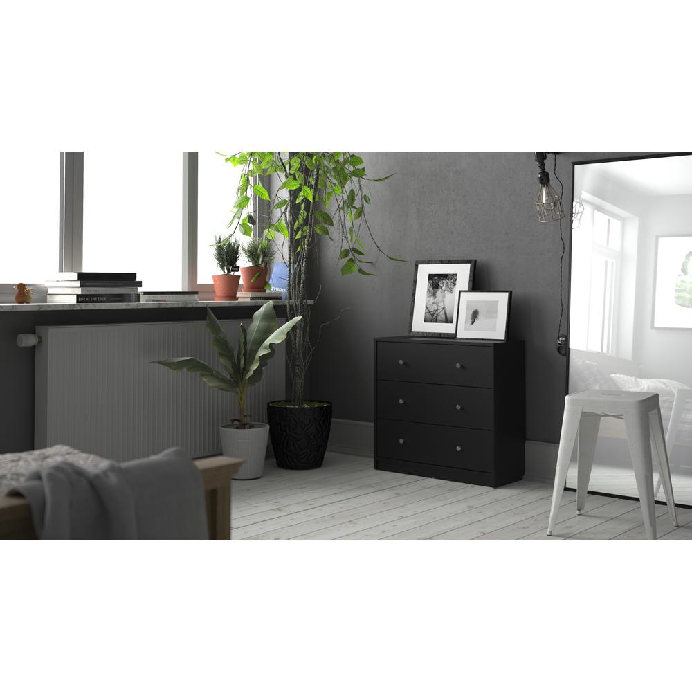 Portland 3 Drawer Chest, Black. Picture 15