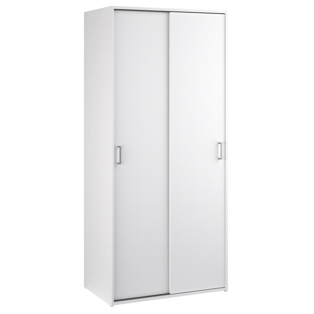 Space Wardrobe with 2 Sliding Doors, White. Picture 1