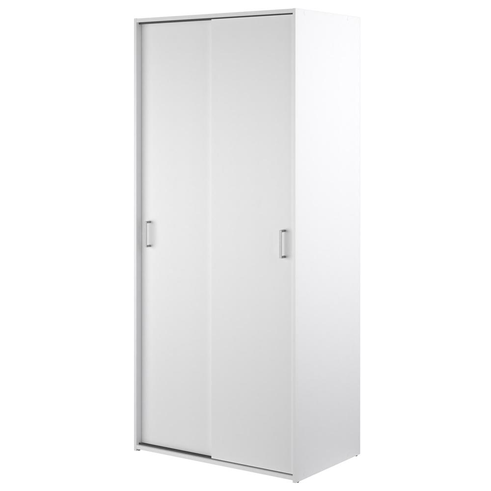 Space Wardrobe with 2 Sliding Doors, White. Picture 3