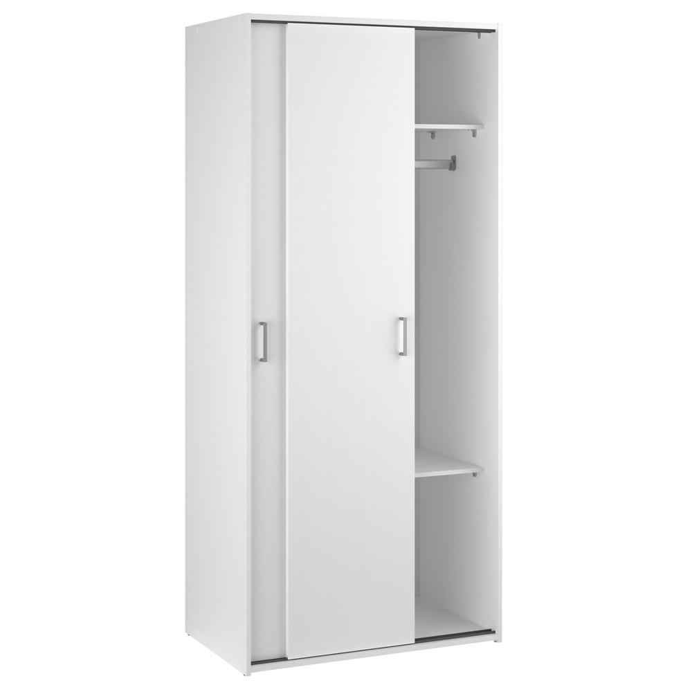 Space Wardrobe with 2 Sliding Doors, White. Picture 4