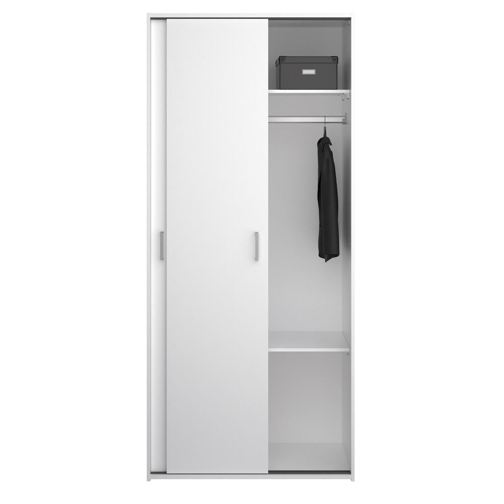 Space Wardrobe with 2 Sliding Doors, White. Picture 7