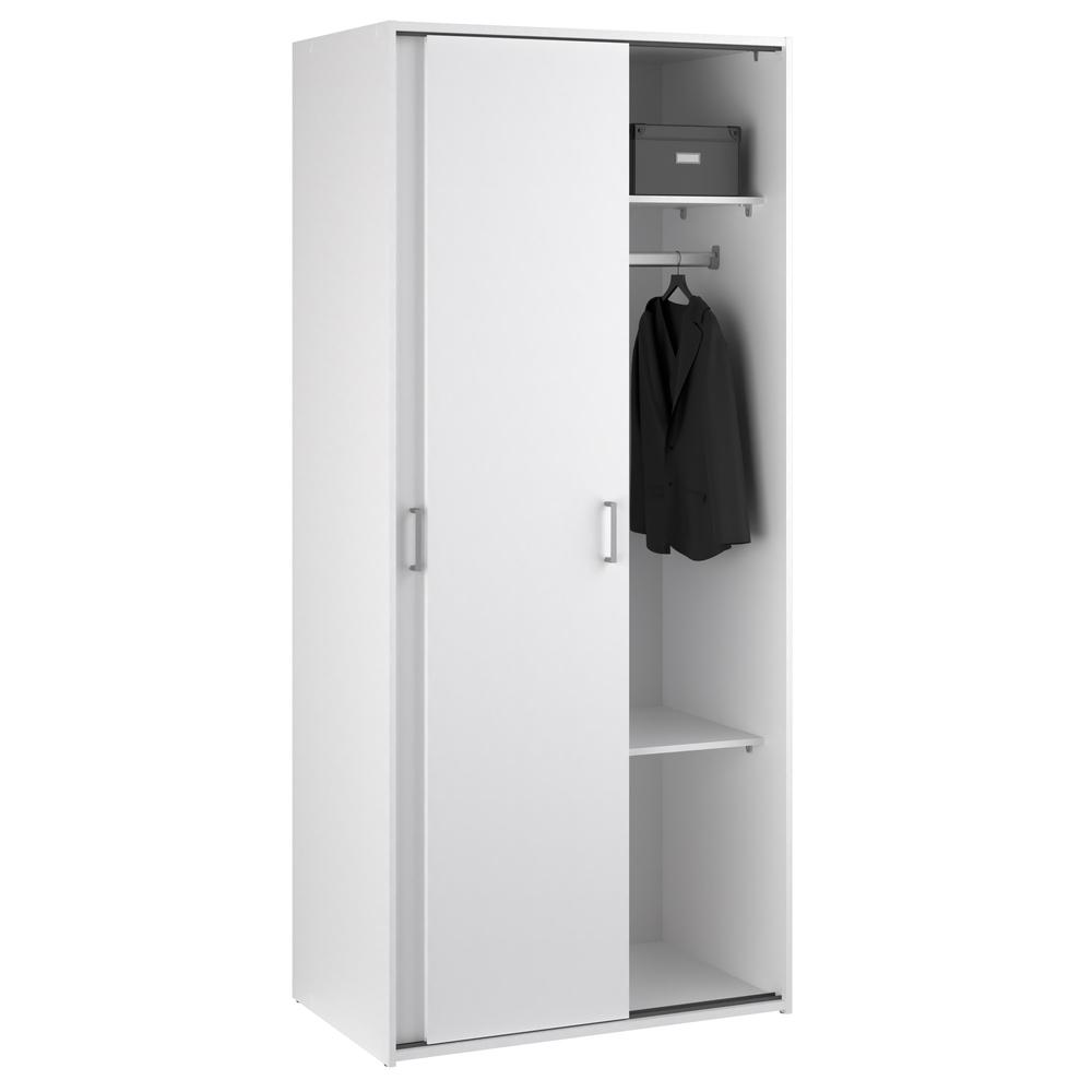 Space Wardrobe with 2 Sliding Doors, White. Picture 6
