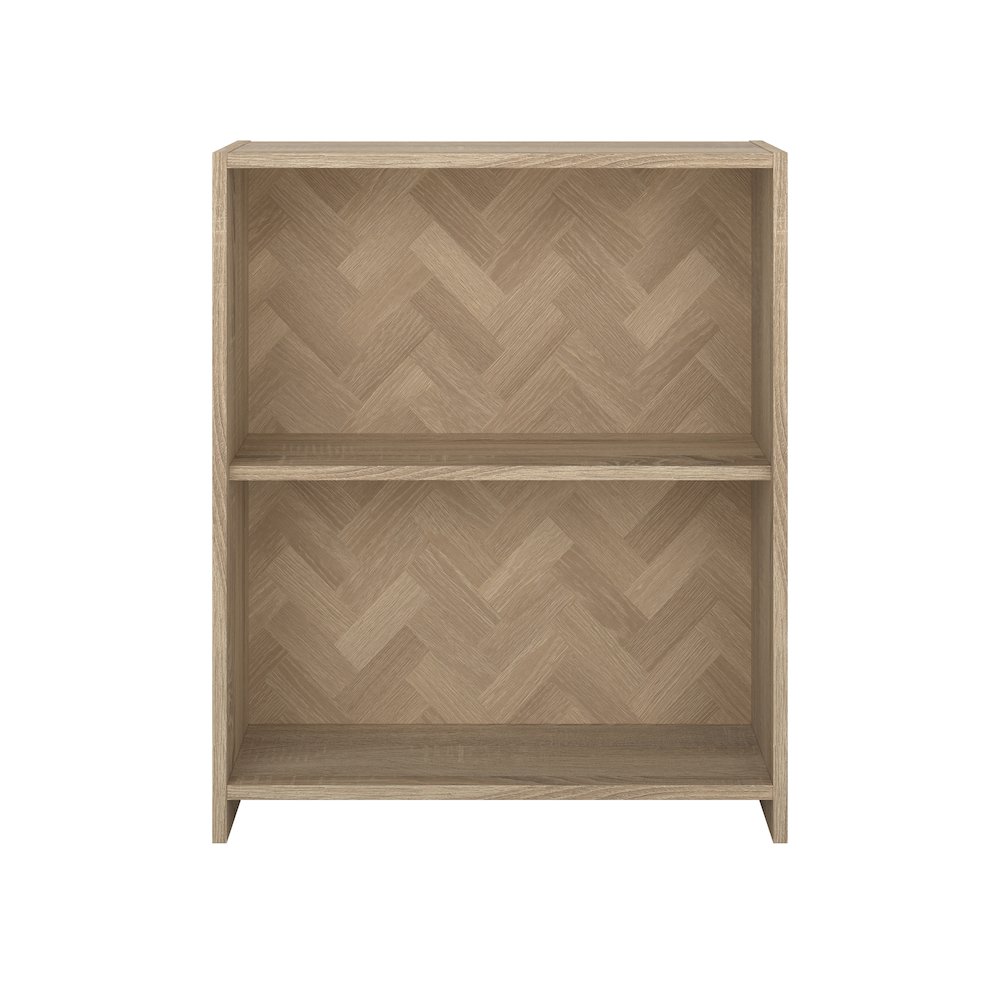 Hyper 2 Shelf Bookcase, Herringbone/Oak. Picture 1
