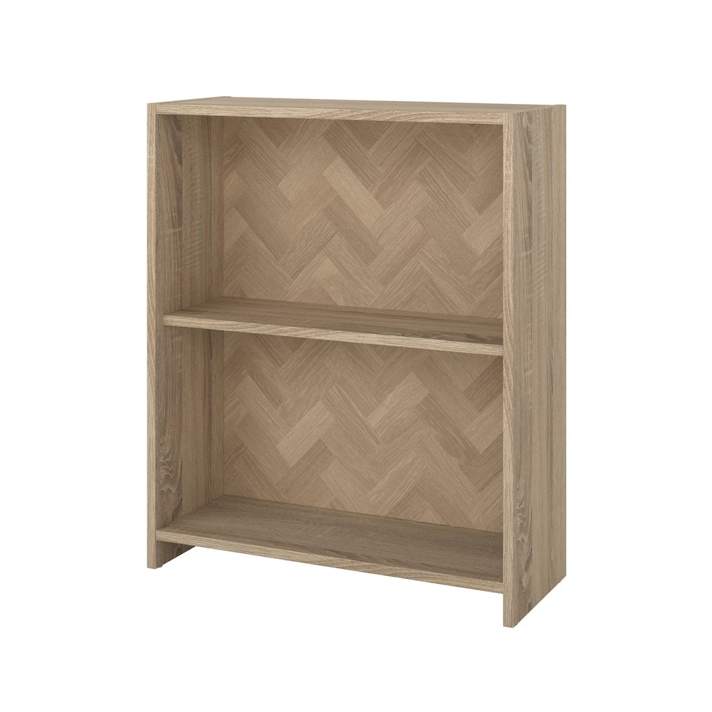 Hyper 2 Shelf Bookcase, Herringbone/Oak. Picture 2