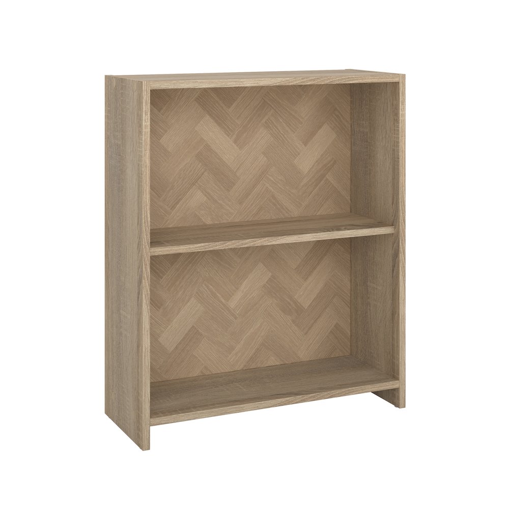 Hyper 2 Shelf Bookcase, Herringbone/Oak. Picture 5