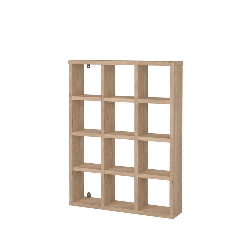 Hyper 12 Cubby Wall Unit, Jackson Hickory. Picture 1