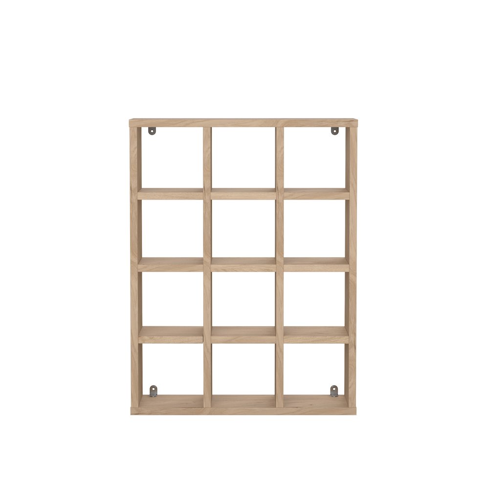 Hyper 12 Cubby Wall Unit, Jackson Hickory. Picture 3
