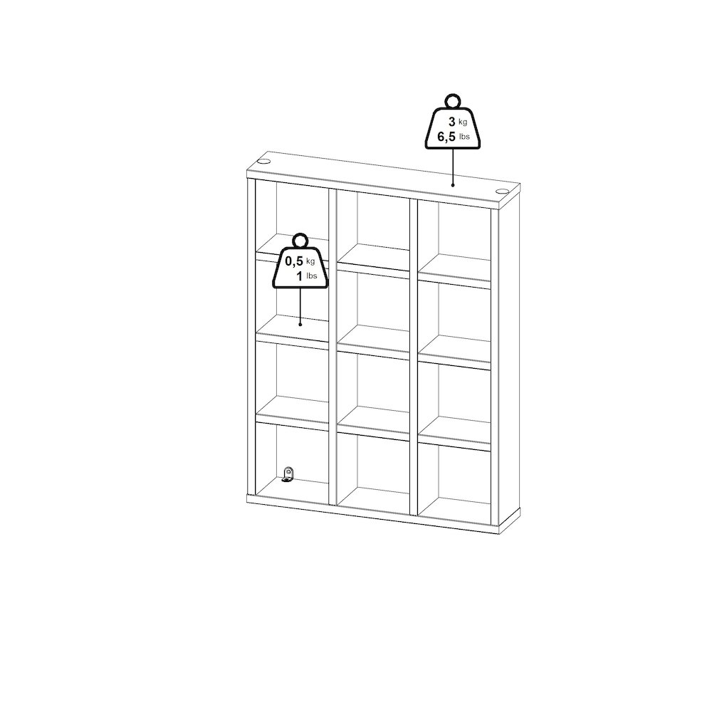 Hyper 12 Cubby Wall Unit, Jackson Hickory. Picture 6