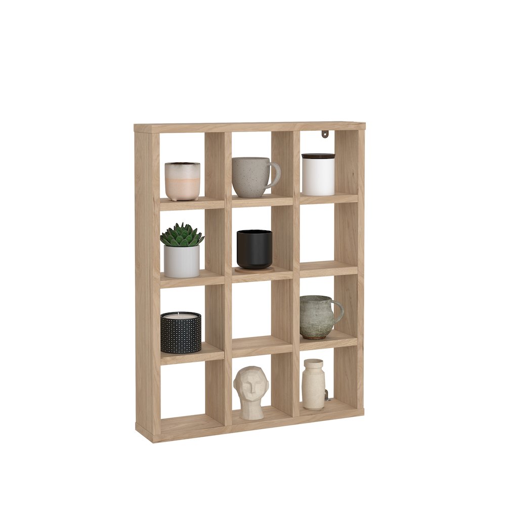 Hyper 12 Cubby Wall Unit, Jackson Hickory. Picture 4