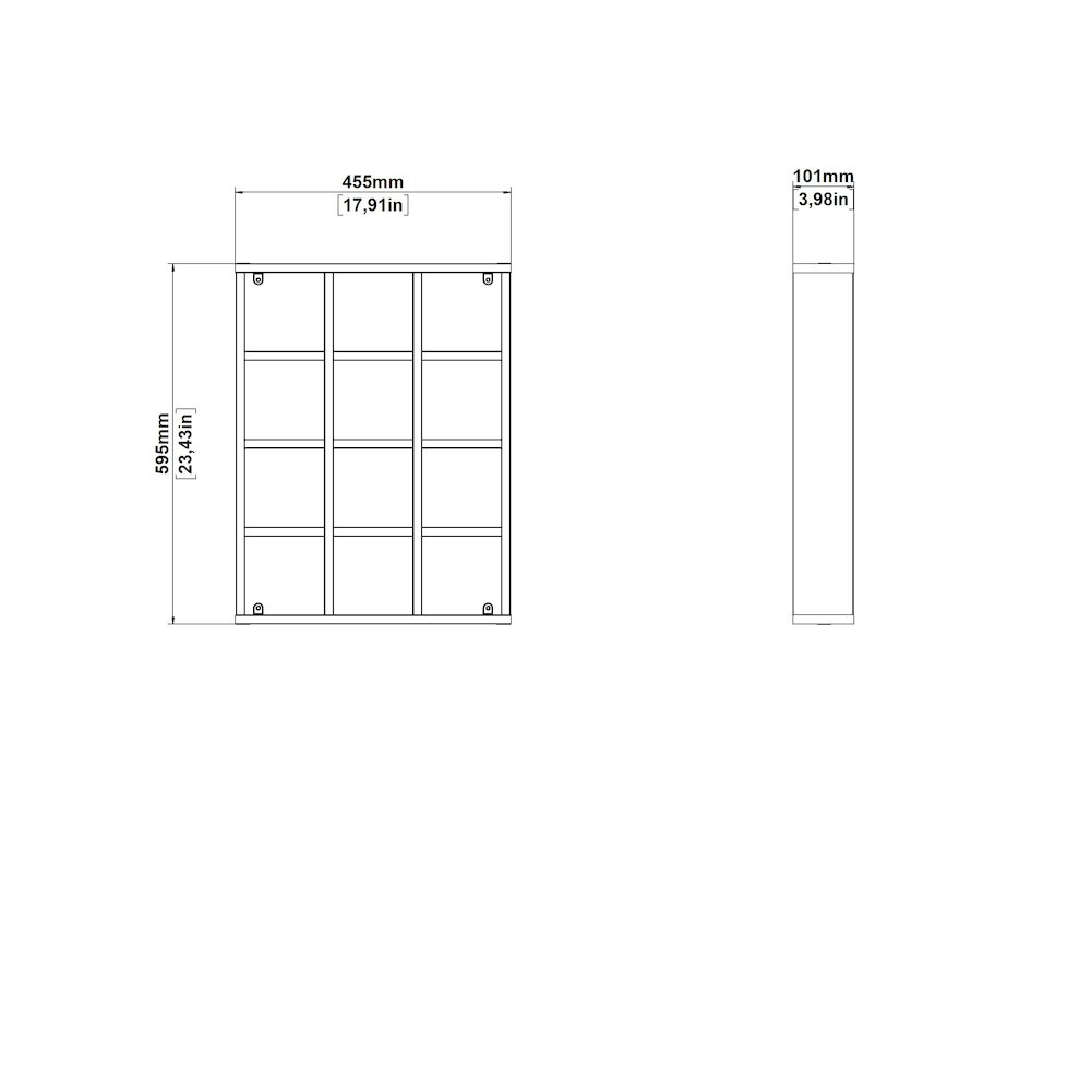 Hyper 12 Cubby Wall Unit, Jackson Hickory. Picture 11