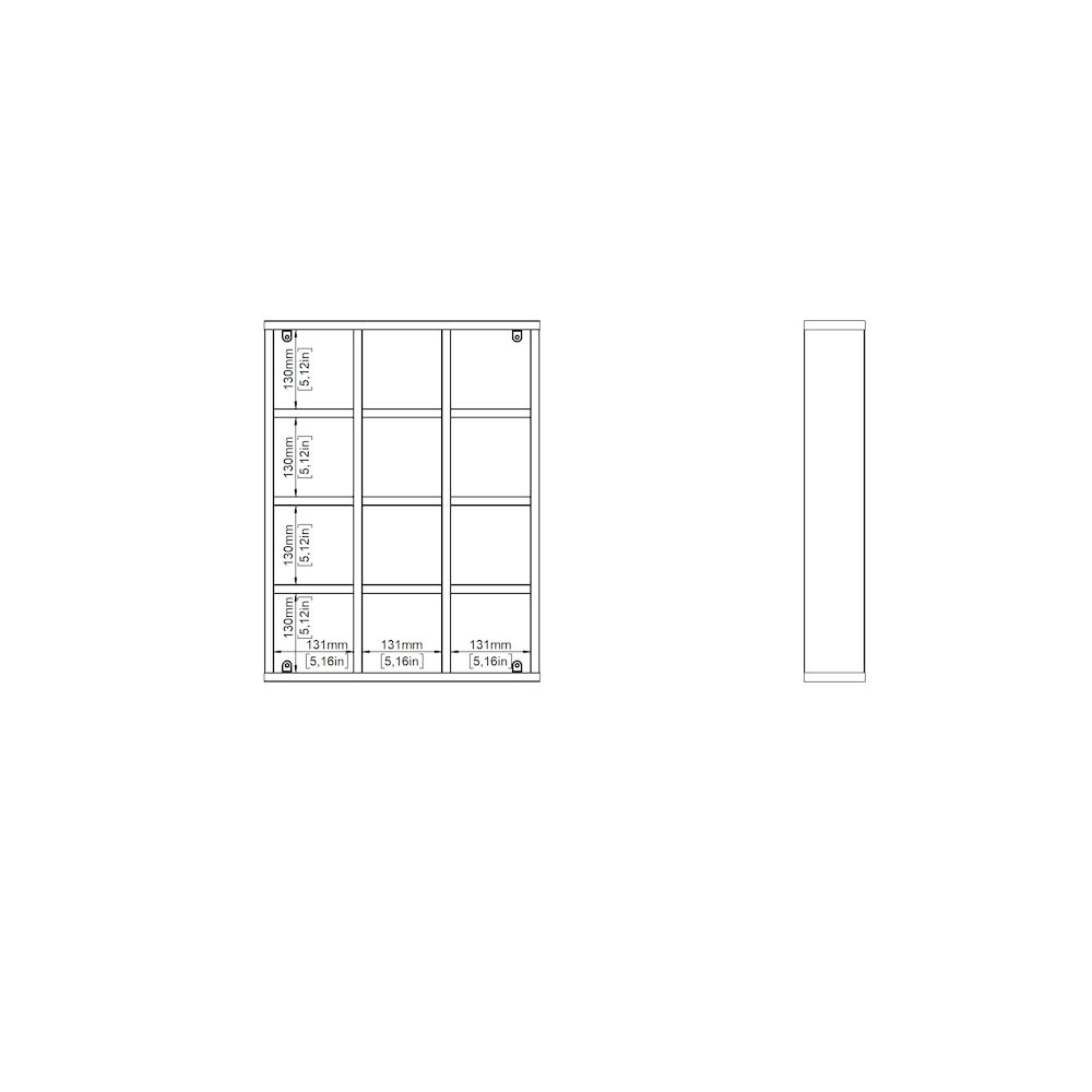 Hyper 12 Cubby Wall Unit, Jackson Hickory. Picture 12