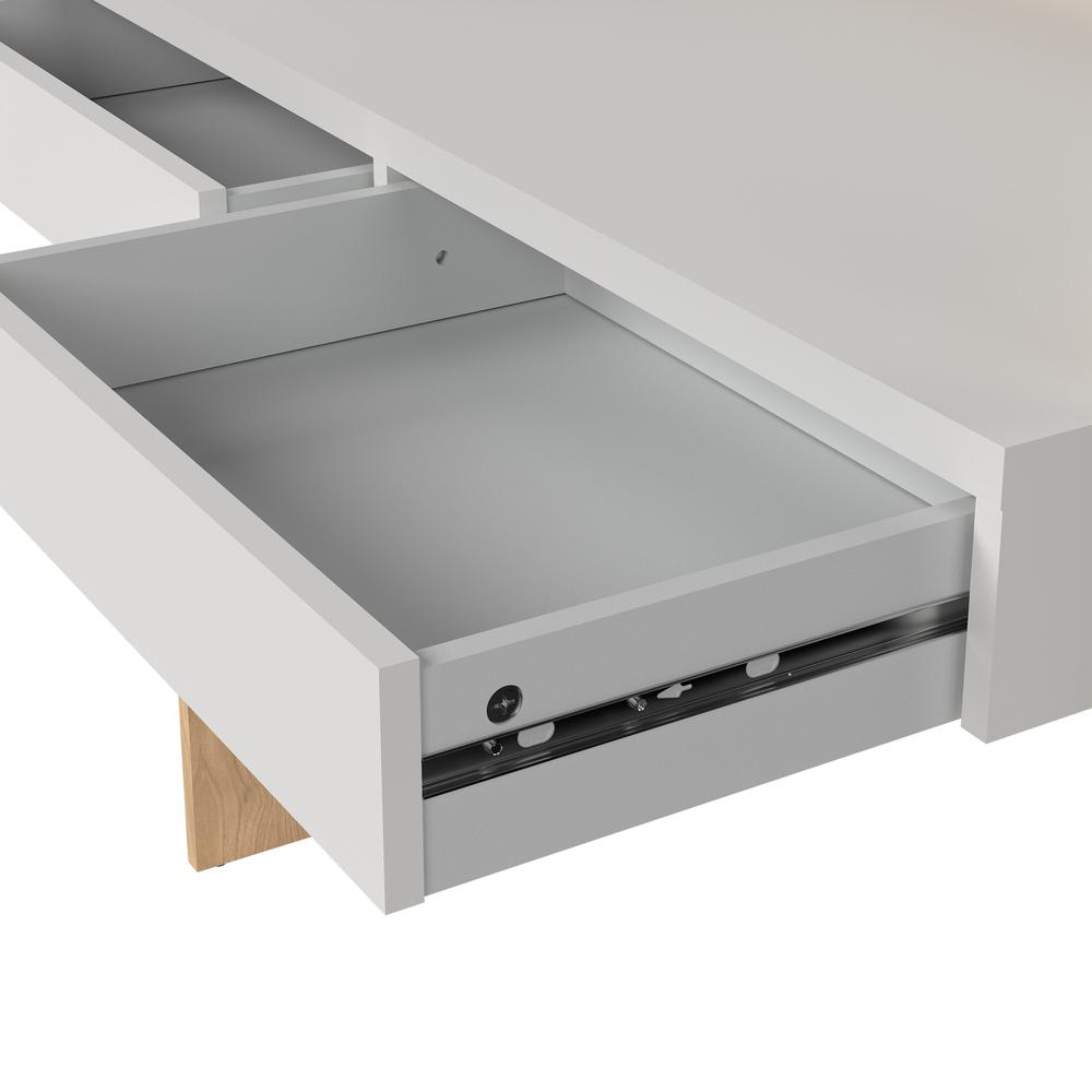 Wren Home Office Writing Desk with 2 Storage Drawers, Jackson Hickory/White. Picture 7