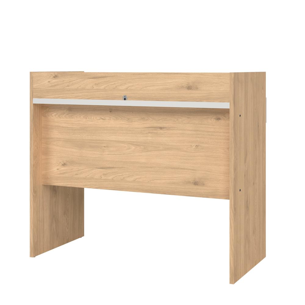 Wren Home Office Writing Desk with 2 Storage Drawers, Jackson Hickory/White. Picture 9