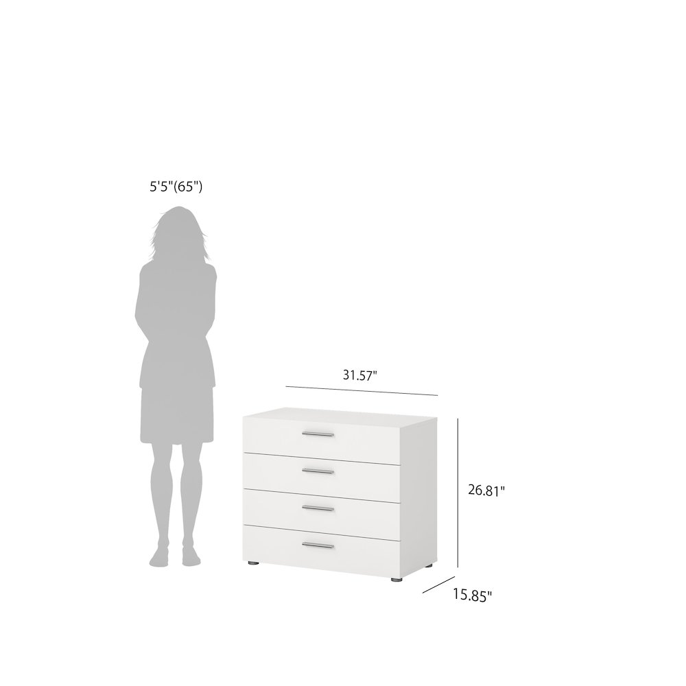 Austin 4 Drawer Chest - White. Picture 8