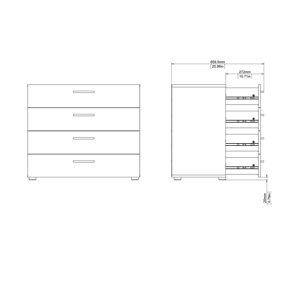 Austin 4 Drawer Chest, Black Woodgrain. Picture 9