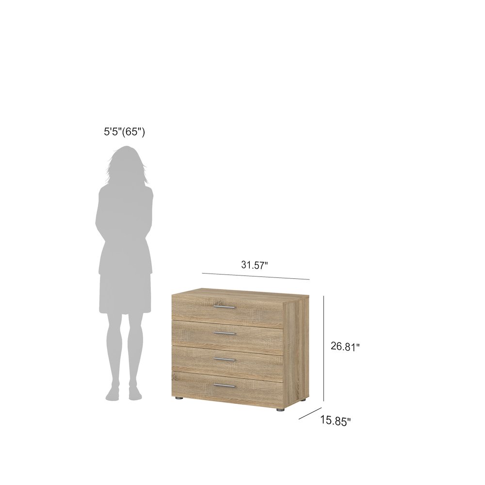 Austin 4 Drawer Chest, Oak Structure. Picture 11