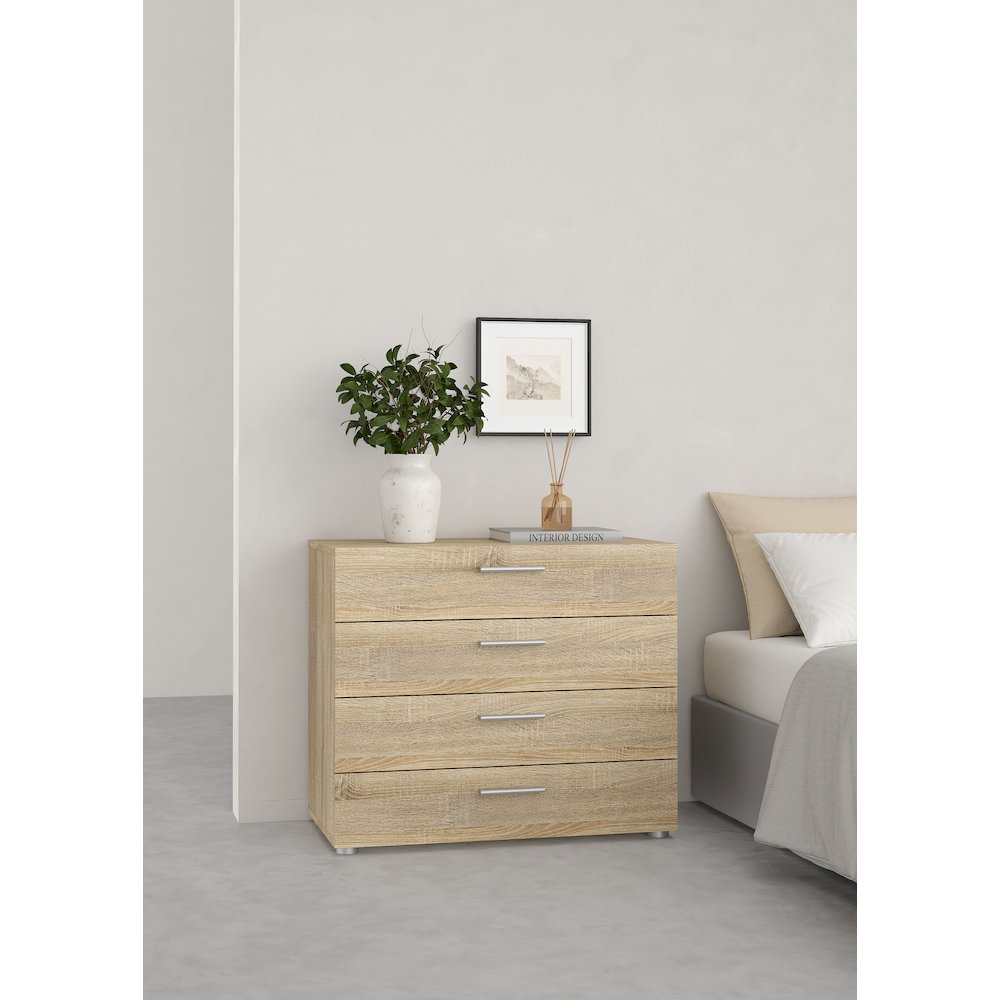 Austin 4 Drawer Chest, Oak Structure. Picture 7