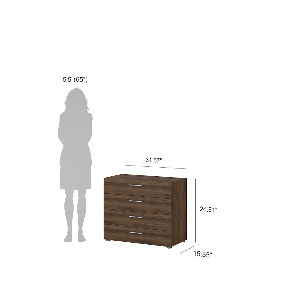 Austin 4 Drawer Chest, Walnut. Picture 13