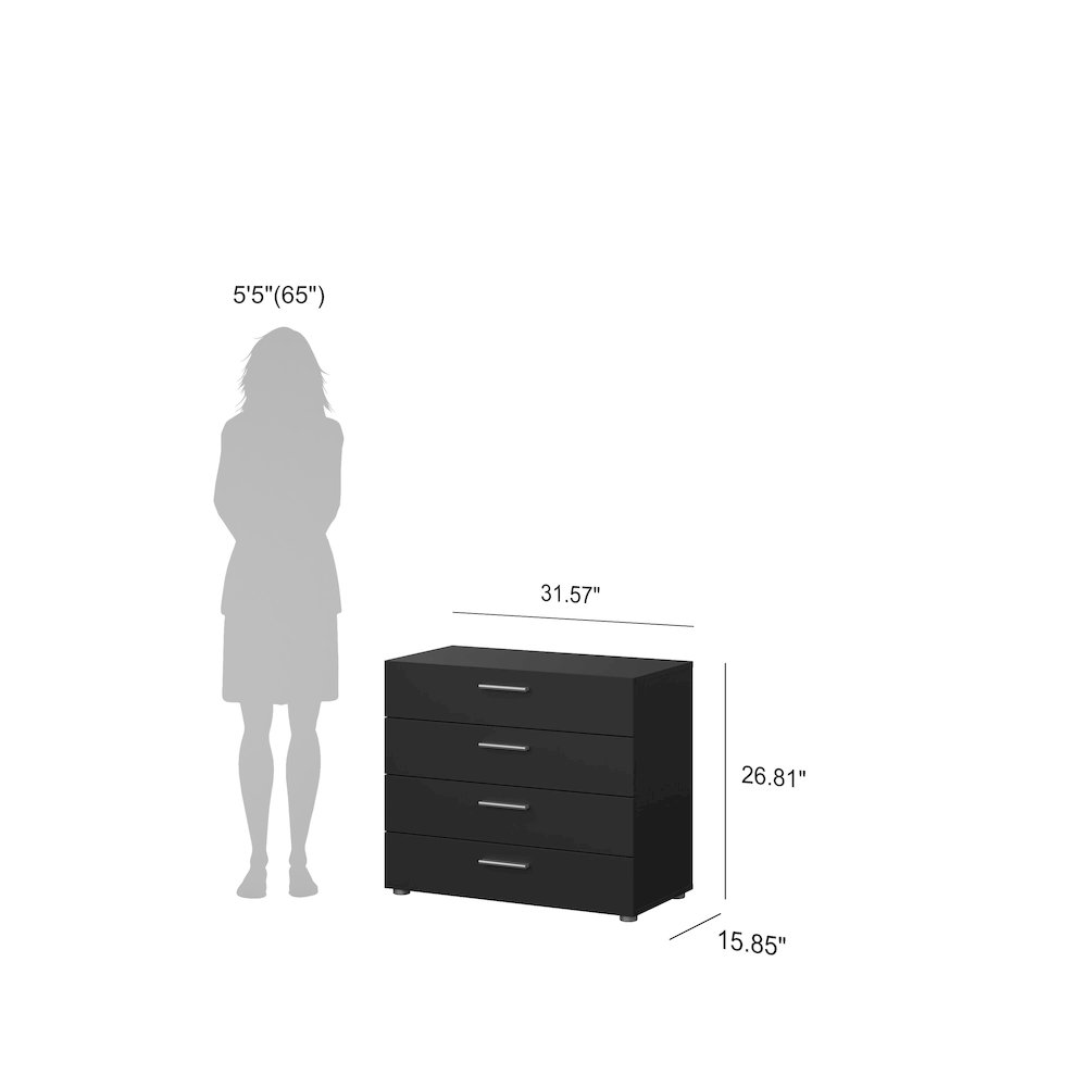 Austin 4 Drawer Chest, Black Matte. Picture 2