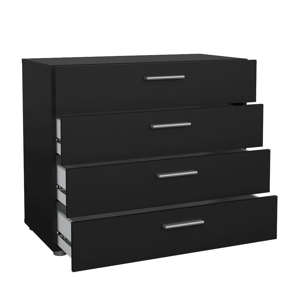 Austin 4 Drawer Chest, Black Matte. Picture 4