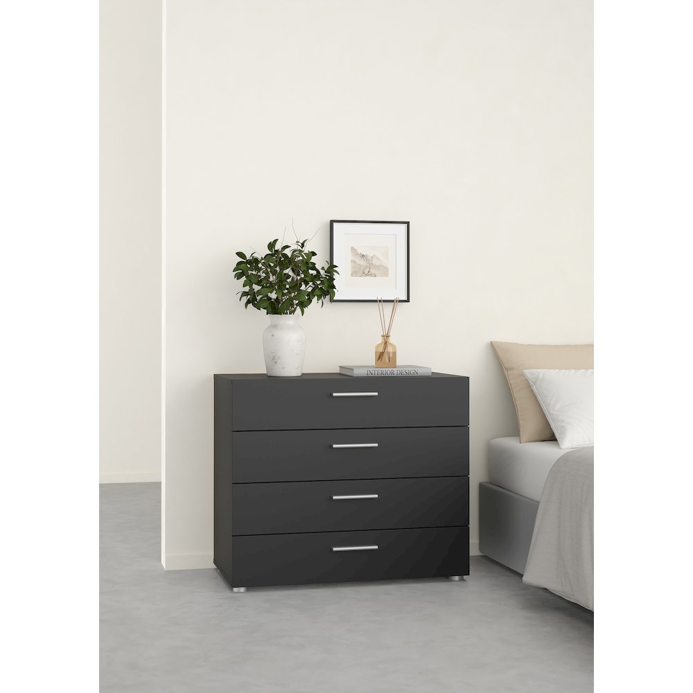 Austin 4 Drawer Chest, Black Matte. Picture 8