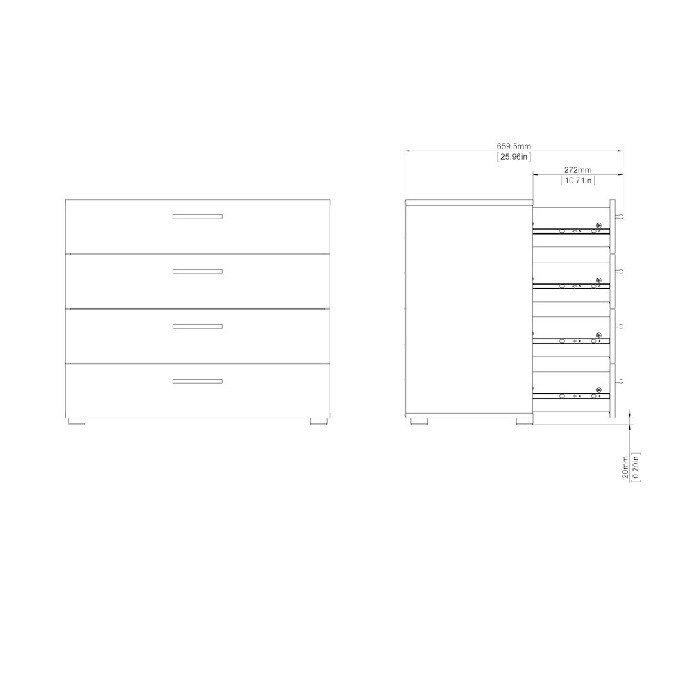Austin 4 Drawer Chest, Black Matte. Picture 10