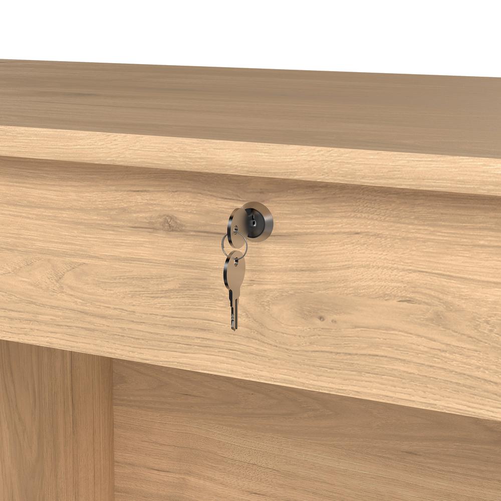 Wescot Home Office Writing Desk with 4 Drawers and Open Shelf, Jackson Hickory. Picture 6