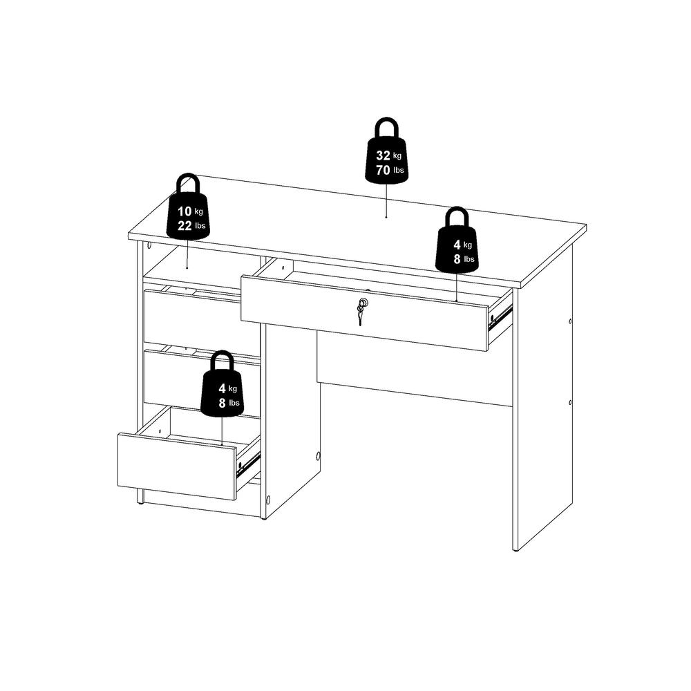 Wescot Home Office Writing Desk with 4 Drawers and Open Shelf, Jackson Hickory. Picture 10