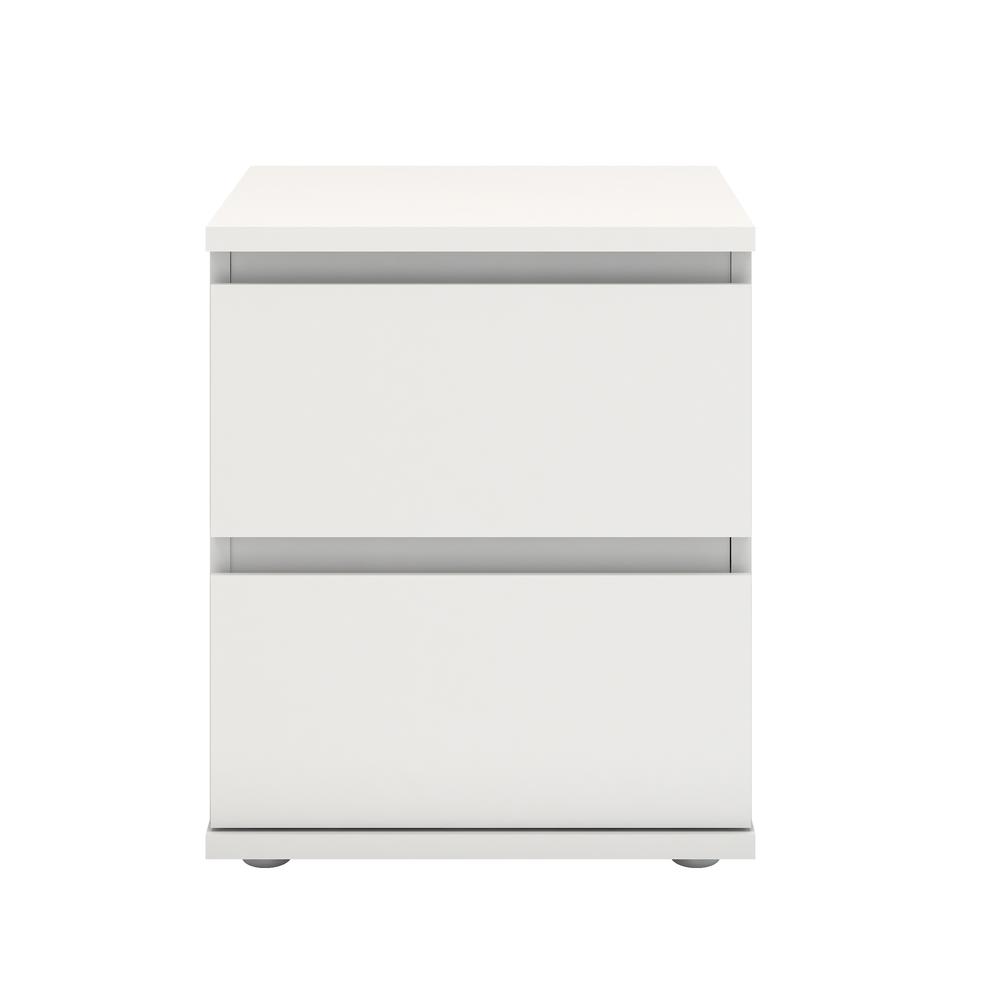 Aurora 2 Drawer Nightstand, White. Picture 1