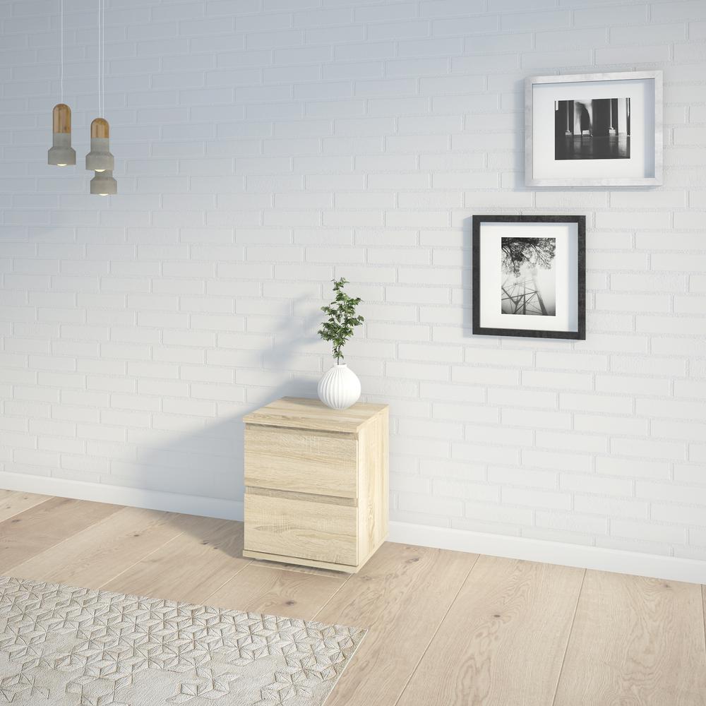 Aurora 2 Drawer Nightstand, Oak Structure. Picture 3