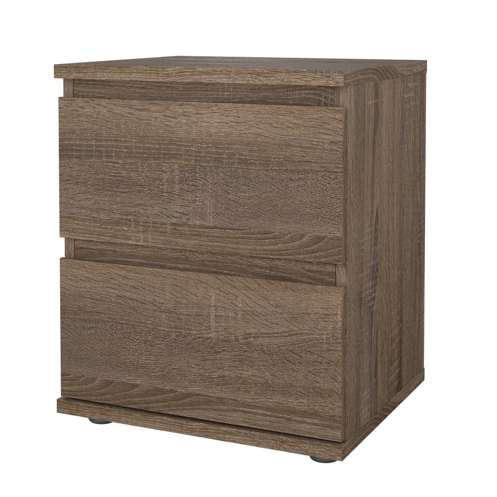 Aurora 2 Drawer Nightstand, Truffle Oak. Picture 1