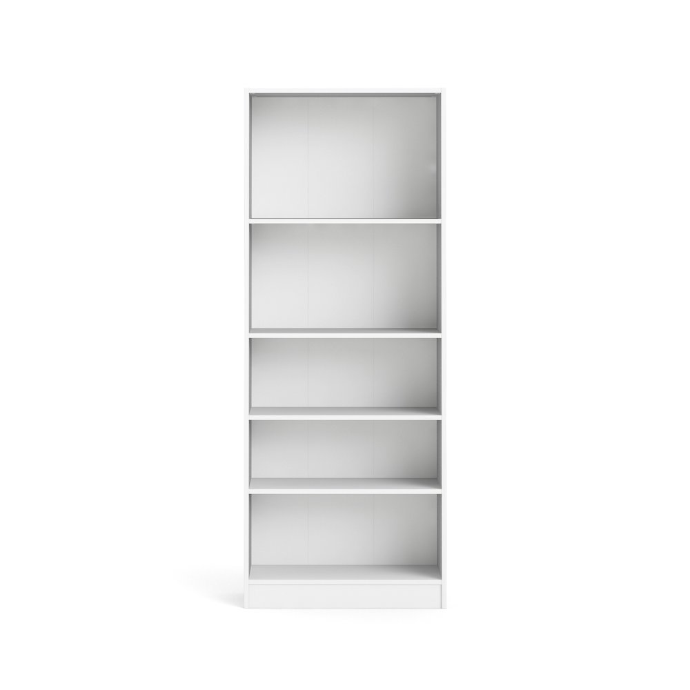 Basic Tall Wide 5 Shelf Bookcase, White. Picture 2