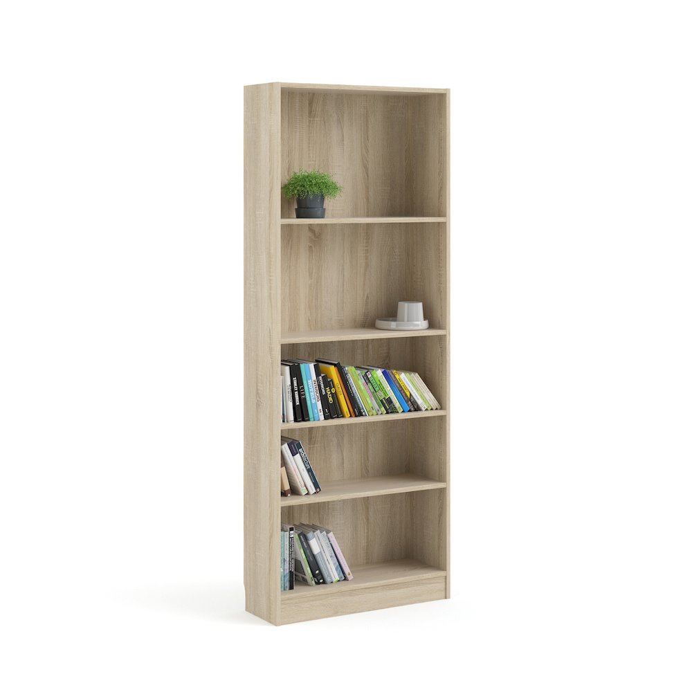 Element Tall Wide 5 Shelf Bookcase, Oak Structure. Picture 4