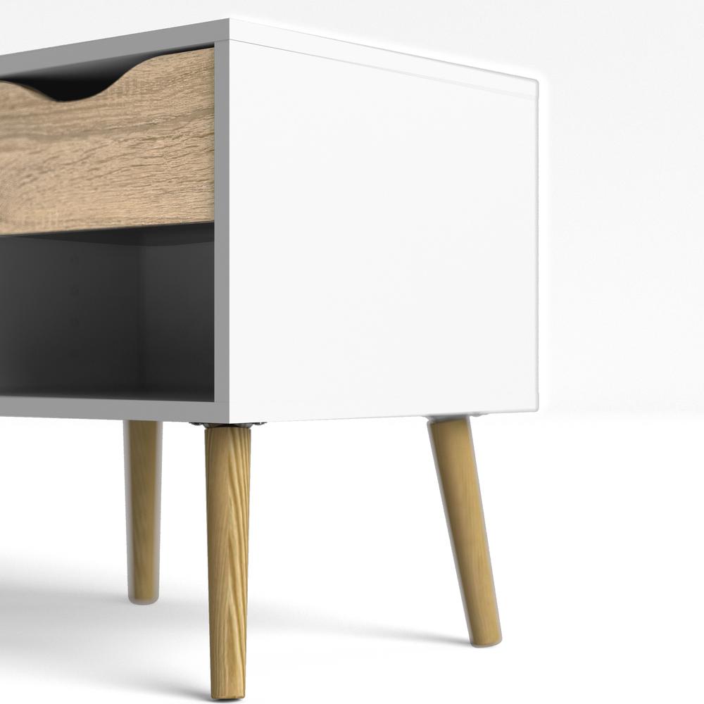 Diana 1 Drawer Nightstand, White/Oak Structure. Picture 6