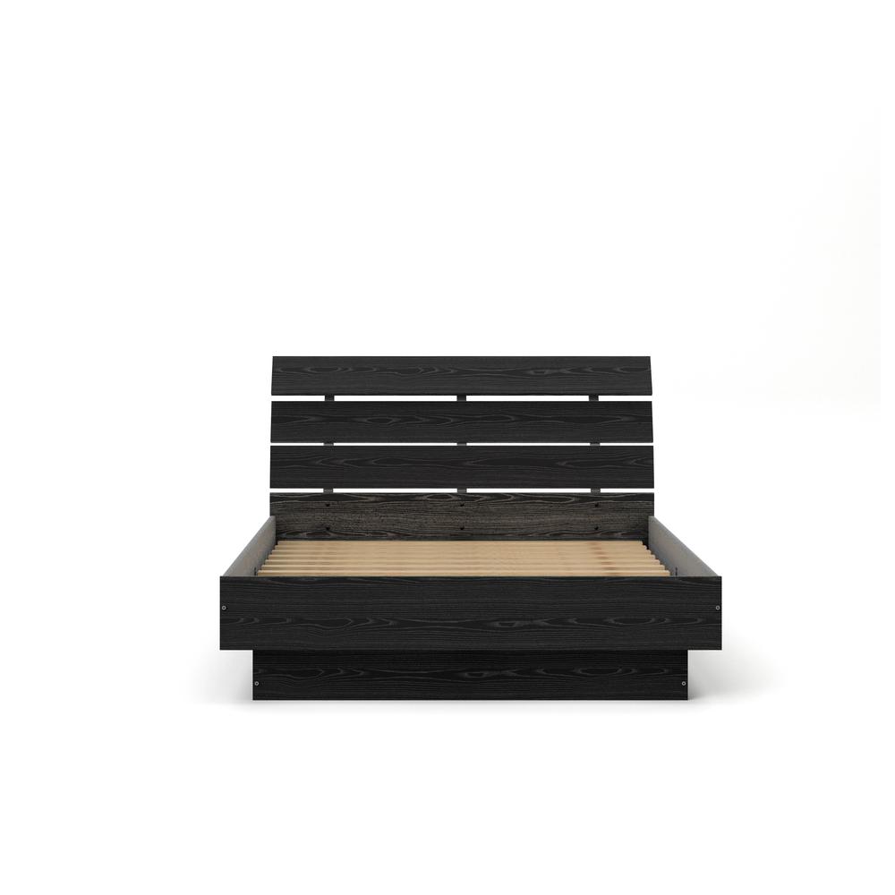 Scottsdale Queen Bed with Slat Roll, Black Woodgrain. Picture 2