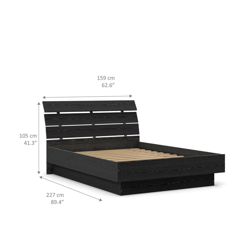 Scottsdale Queen Bed with Slat Roll, Black Woodgrain. Picture 7