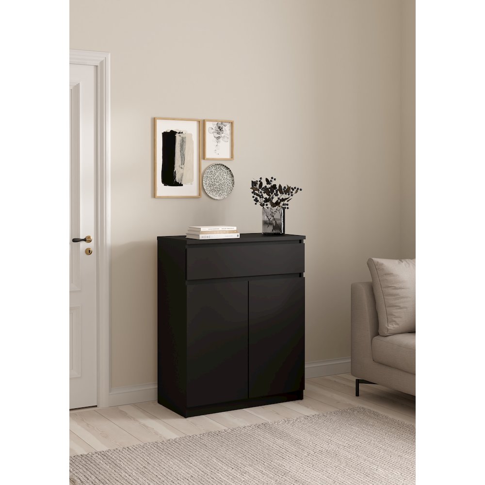 Scottsdale 1 Drawer, 2 Door Sideboard, Black Matte. Picture 9