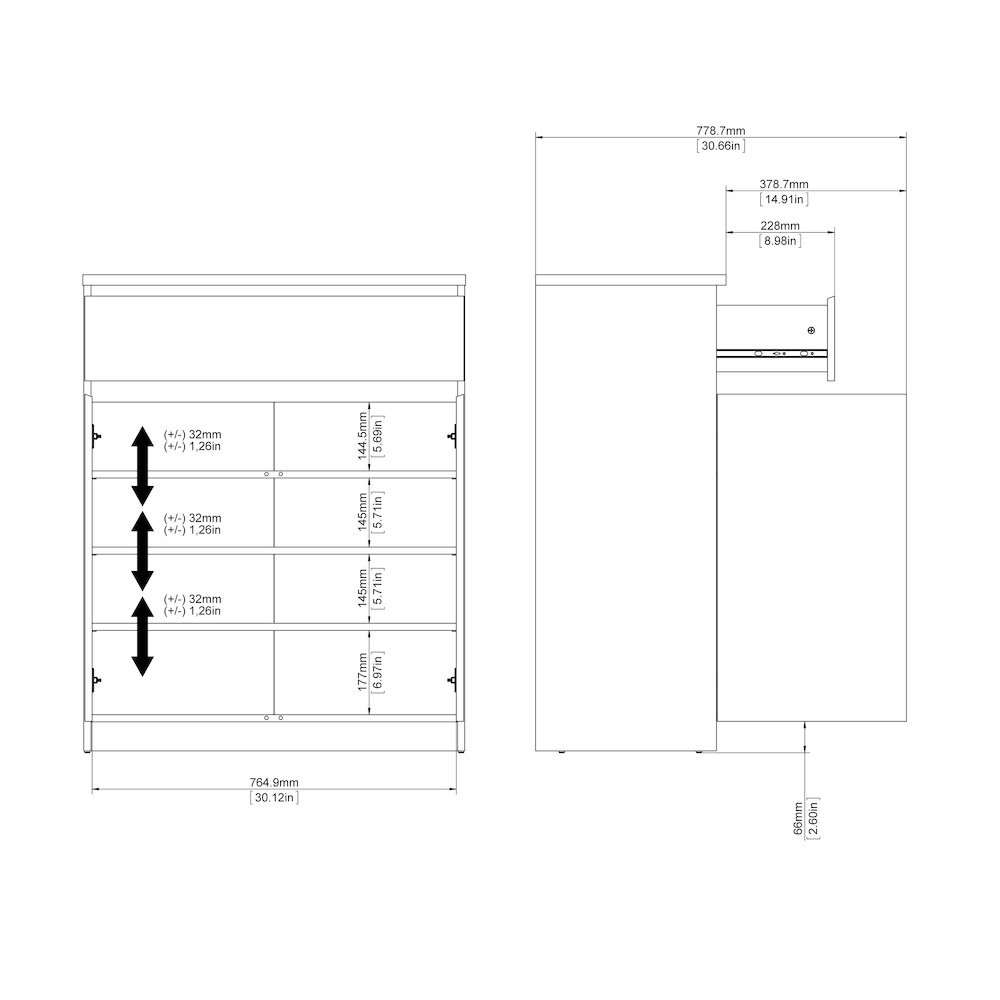 Scottsdale 1 Drawer, 2 Door Sideboard, Jackson Hickory. Picture 10