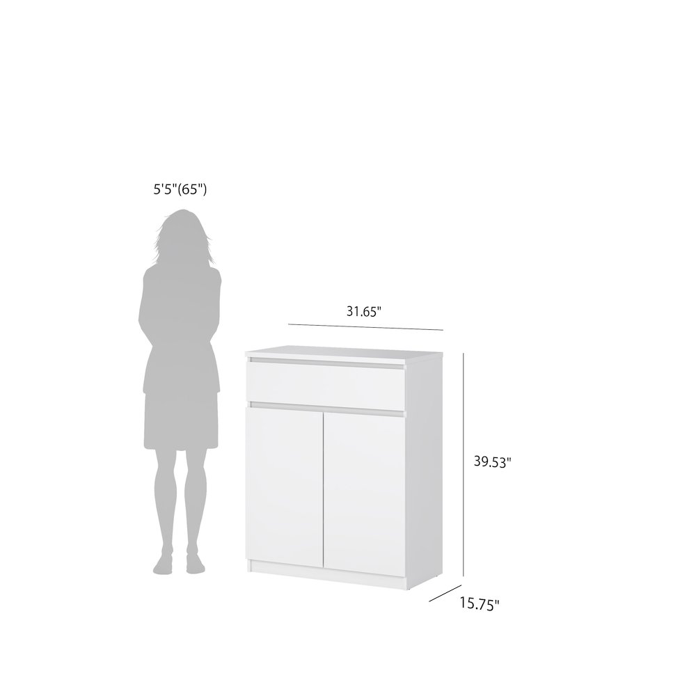 Scottsdale 1 Drawer, 2 Door Sideboard, White High Gloss. Picture 8
