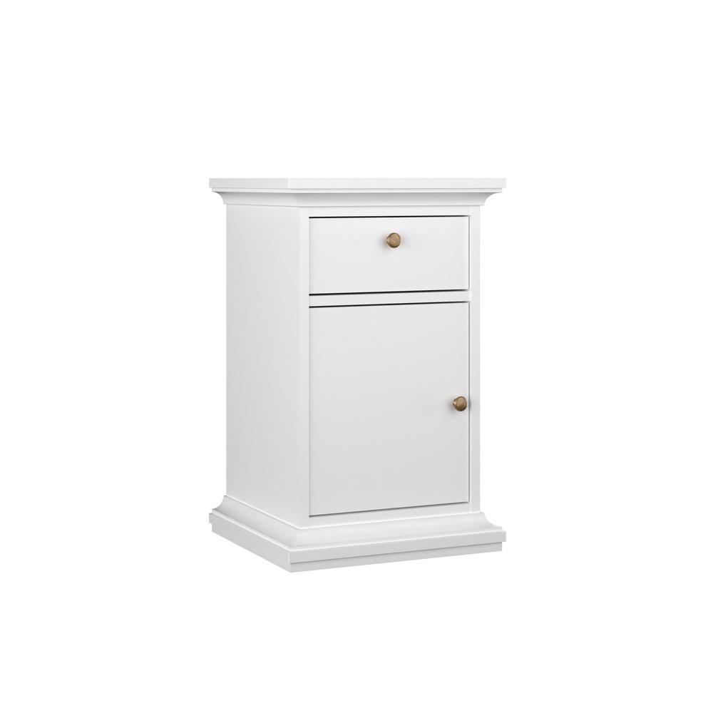 Sonoma 1 Drawer, 1 Door Nightstand, White. Picture 4