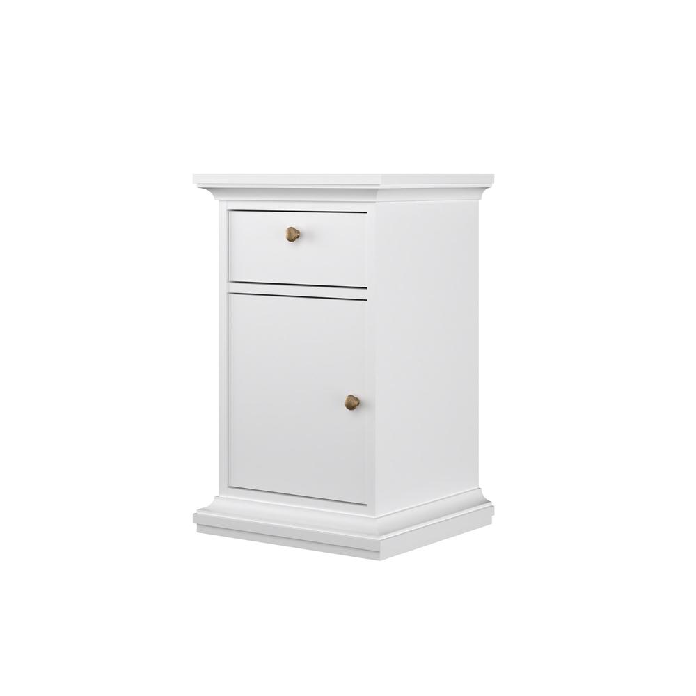 Sonoma 1 Drawer, 1 Door Nightstand, White. Picture 1