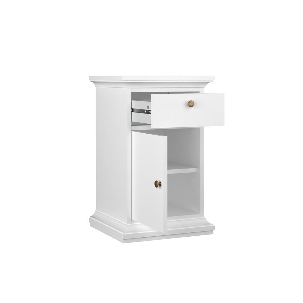 Sonoma 1 Drawer, 1 Door Nightstand, White. Picture 6