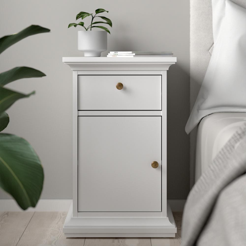 Sonoma 1 Drawer, 1 Door Nightstand, White. Picture 9
