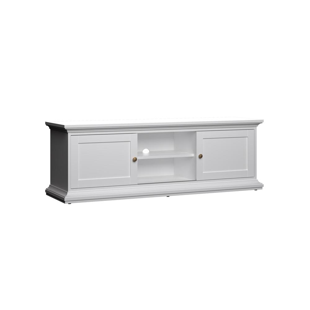 Sonoma 2 Sliding Door TV Stand, White. Picture 4