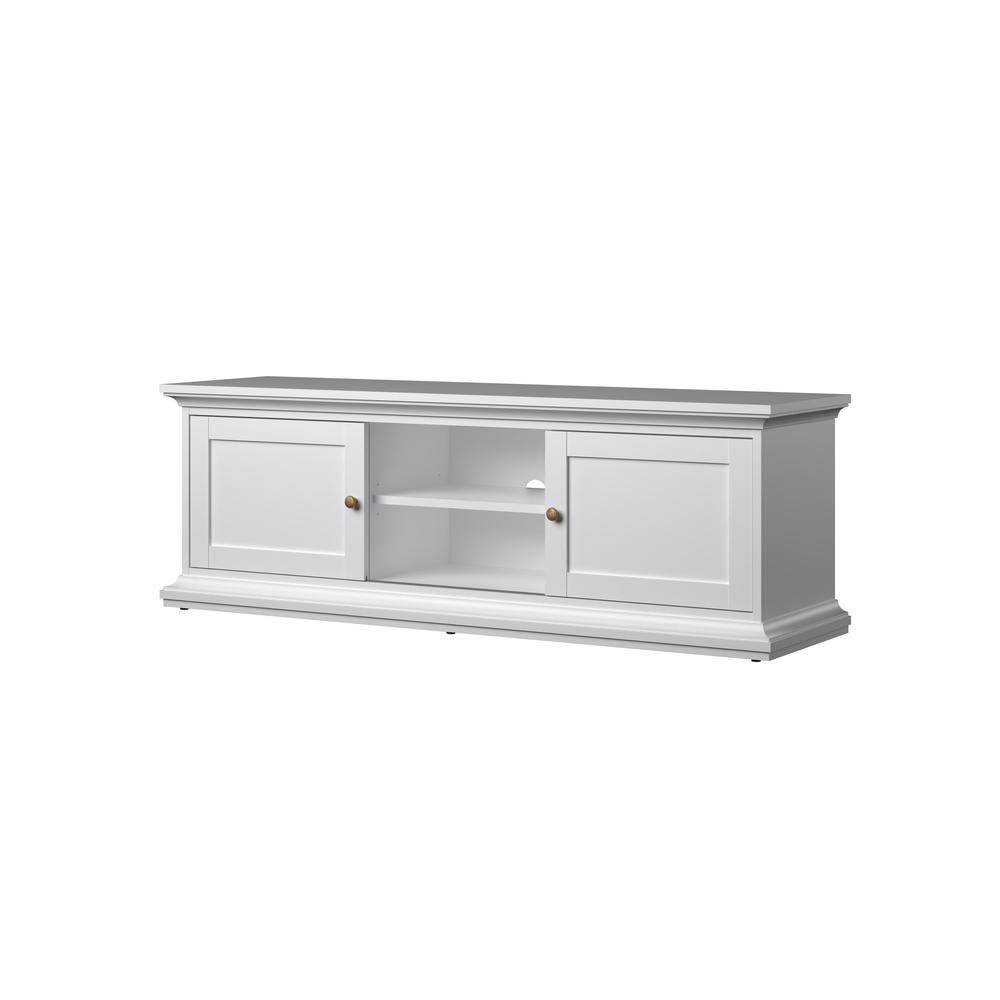 Sonoma 2 Sliding Door TV Stand, White. Picture 1